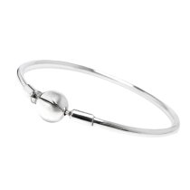 Antique 925 Sterling Silver Bangle Bracelet for Pandora Troll Chamilia Biagi European Bead Charms w/ Screw Filigree Butterfly Flower Ball Bead