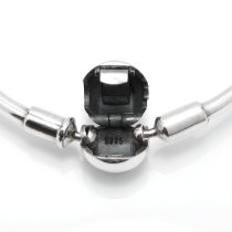 Antique 925 Sterling Silver Bangle Bracelet for Pandora Troll Chamilia Biagi European Bead Charms w/ Screw Filigree Butterfly Flower Ball Bead