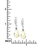 Swarovski Elements Crystal Helix Swirl Teardop Pendant 18mm Golden Shadow Earwires Dangle Earrings Make with Swarovski Elements