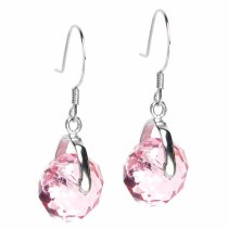 Swarovski Elements Crystal Briolette Rondelle Light Rose Pink Crystal Dangle Earrings Made with Swaroski Elements Crystal