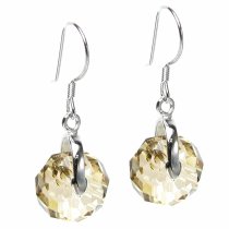 Swarovski Elements Crystal Briolette Bead Rondelle Golden Shadow Crystal Dangle Earrings Made with Swarovski Elements Crystal