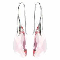 Swarovski Elements Crystal Wing Inspire Light Pink Rose Sterling Silver Dangle Earrings Made with Swarovski