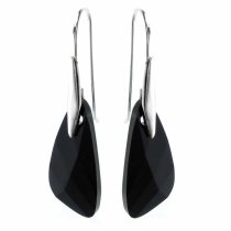 Swarovski Elements Crystal Wing Inspire Jet Black Sterling Silver Earrings made with Swarovski Earrings