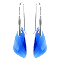 Swarovski Elements Crystal Wing Inspire Capri Sapphire Blue Sterling Silver Dangle Earrings made with Swarovski Earrings