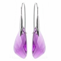 Swarovski Elements Crystal Wing Inspire Fuchsia Pink Rose Sterling Silver Dangle Earrings made with Swarovski Earrings