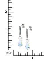 Swarovski Elements Crystal Teardrop Clear AB Sterling Silver Dangle Stud Earring Posts Made with Swarovski Elements Crystal