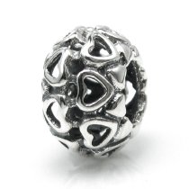 Antique 925 Sterling Silver Round Hearts Infinity Love Bead for Pandora Troll Chamilia Biagi European Charm Bracelets