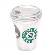 925 Sterling Silver Hot Drink Green Coffee Cup Bead for Pandora Troll Chamilia Biagi European Charm Bracelets