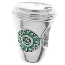 925 Sterling Silver Hot Drink Green Coffee Cup Bead for Pandora Troll Chamilia Biagi European Charm Bracelets