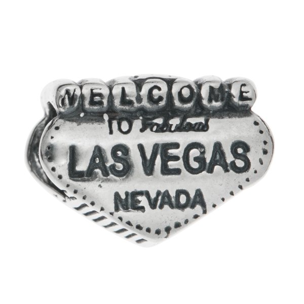 Antique 925 Sterling Silver Las Vegas Nevada USA Travel Bead for Pandora Troll Chamilia Biagi European Charm Bracelets