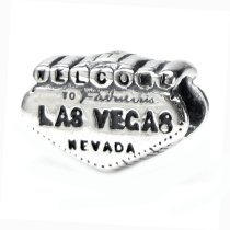 Antique 925 Sterling Silver Las Vegas Nevada USA Travel Bead for Pandora Troll Chamilia Biagi European Charm Bracelets