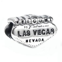 Antique 925 Sterling Silver Las Vegas Nevada USA Travel Bead for Pandora Troll Chamilia Biagi European Charm Bracelets