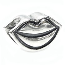 Antique 925 Sterling Silver Smile Lips Kiss Bead for Pandora Troll Chamilia Biagi European Charm Bracelets