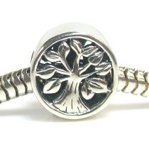 Antique Sterling Silver Tree of Life Go Round Bead for Pandora Troll Chamilia Biag European Charm Bracelets