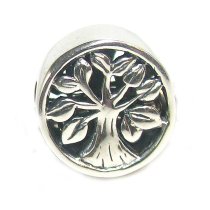 Antique Sterling Silver Tree of Life Go Round Bead for Pandora Troll Chamilia Biag European Charm Bracelets