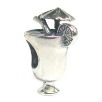 Antique 925 Sterling Silver Glass Cup of the Lemonade Cocktail Summer Drinks Bead for Pandora Troll Chamilia Biagi European Charm Bracelets