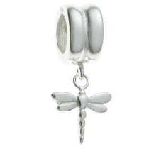 Sterling silver Dragonfly Dangle Bead for Pandora Troll Chamilia Biagi European Charm Bracelets