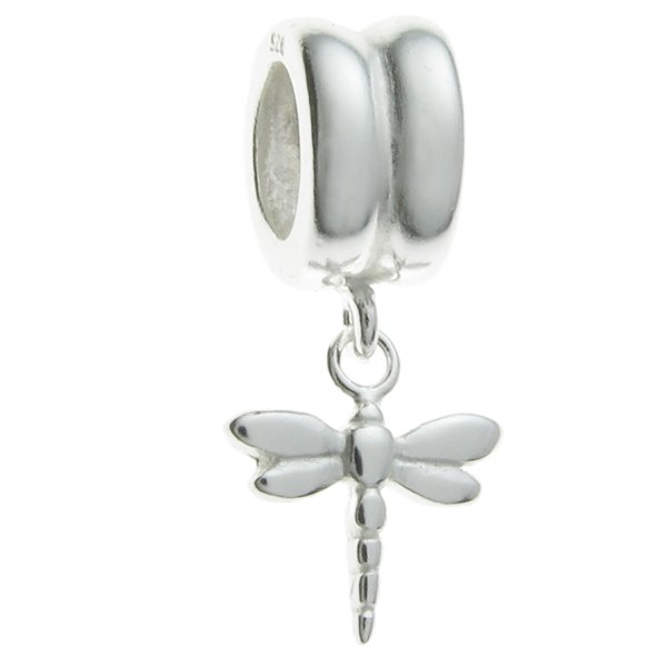 Sterling silver Dragonfly Dangle Bead for Pandora Troll Chamilia Biagi European Charm Bracelets