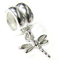 Sterling silver Dragonfly Dangle Bead for Pandora Troll Chamilia Biagi European Charm Bracelets