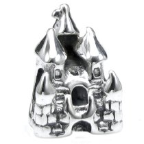 Antique 925 Sterling Silver Fairy Princess Castle Bead for Pandora Troll Chamilia Biagi European Charm Bracelets