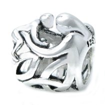 Sterling Silver Mother Baby Forever Love Hug Celtic Bead for Pandora Troll Chamilia Biagi European Charm Bracelets