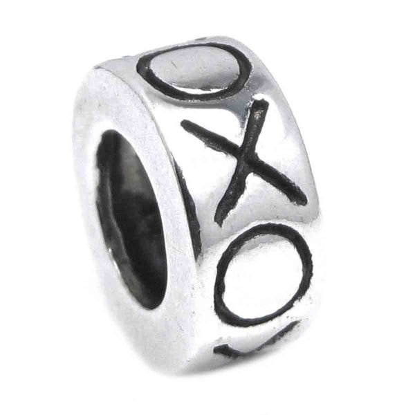 925 Sterling Silver Hugs & Kisses Xoxo Love Valentine Bead for Pandora European Charm Bracelets