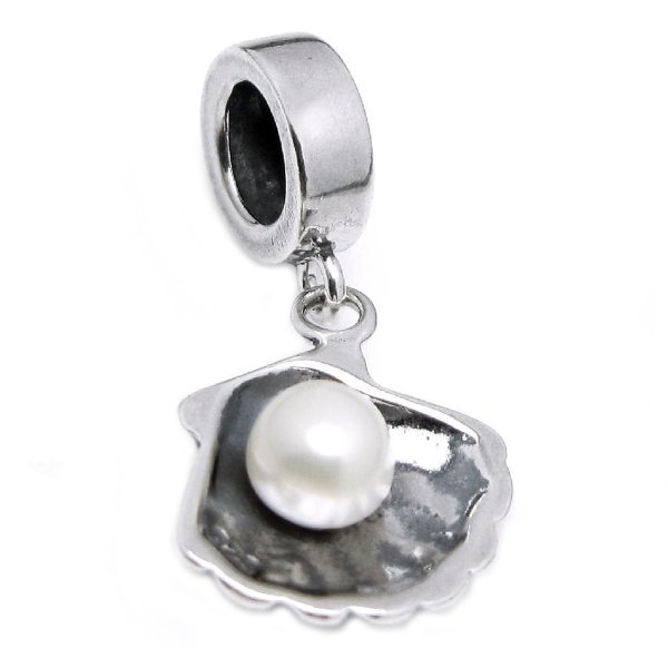 Sterling Silver Fresh Water Pearl Dangle Pendant Bead for Pandora European Charm Bracelets
