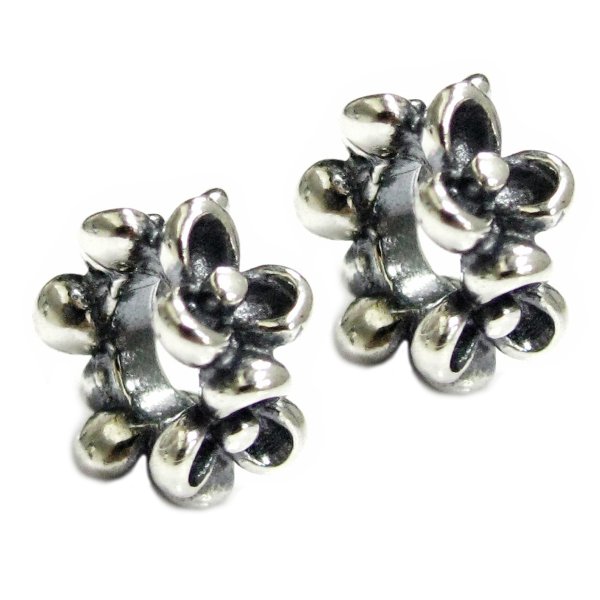 2pcs .925 Sterling Silver Lots Daisy Flower Spacer Bead for Pandora Troll European Charm Bracelets
