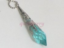 Large Stylish Aquamarine Swarovski Teardrop Pendant