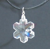 Snowflake Swarovski Crystal and Silver Pendant