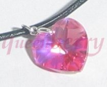 Swarovski Crystal Pink Heart Silver Pendant