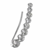 Rhodium 925 Sterling Silver Clear CZ Crystal Dots Earring Earwire for Left Ear