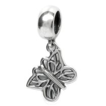 .925 Sterling Silver Filigree Butterfly Dangle Bead Charm / Pendant for Pandora European Charm Bracelets