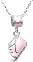 Baby Sneaker Shoe Enamel Bead Charm Pendant + 925 Sterling Silver Chain Necklace 14'' + 2'' Extender