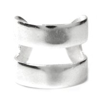.925 Sterling Silver Round Double Ring Cuff Earring / Clip-on Ear Wrap