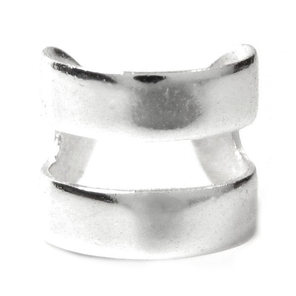 .925 Sterling Silver Round Double Ring Cuff Earring / Clip-on Ear Wrap