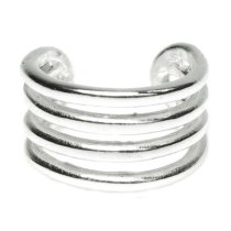 .925 Sterling Silver Round Split Cuff Earring / Ear Cuff Wrap