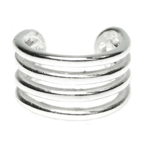 .925 Sterling Silver Round Split Cuff Earring / Ear Cuff Wrap