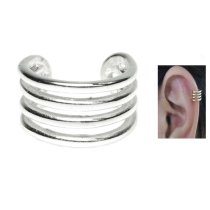 .925 Sterling Silver Round Split Cuff Earring / Ear Cuff Wrap