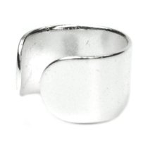 925 Sterling Silver Round Plain Ring Clip-on Cuff Earrings / Ear Wrap