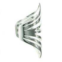 925 Sterling Silver Filigree Gothic Ring Clip Cuff Earrings / Ear Wrap