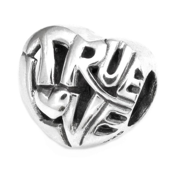 Queenberry .925 Sterling Silver Valentine True Love Heart Bead for Chamilia Biagi Pandora European Charm Bracelets