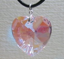 ~Pink Shiny~ Large Swarovski Crystal Heart Pendant