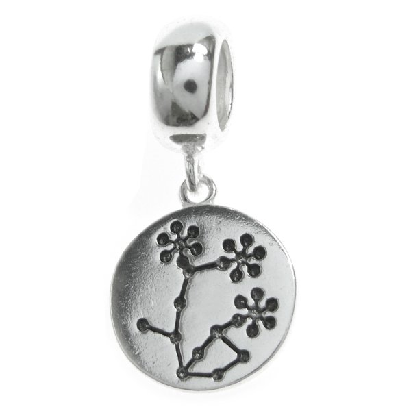 Antique 925 Sterling Silver Round Bonsai Potted Lily Lilac Miniature Flower Dangle Charm Bead Pendant for European Charm Bracelets