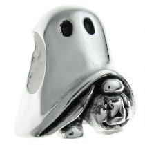 Sterling Silver Halloween Spirit Ghost Pumpkin Bead for European Charm Bracelet