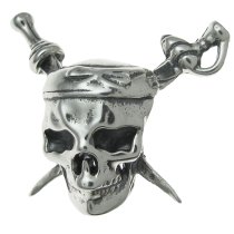 Sterling Silver Skull Pirates Crossbones European Style Bead Charm