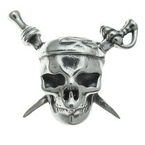 Sterling Silver Skull Pirates Crossbones European Style Bead Charm