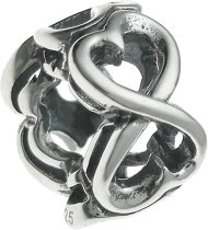 Antique 925 Sterling Silver Endless Love Heart Valentine Bead for European Charm Bracelets