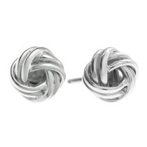 Sterling Silver True Love Knot Ball Stud Post Earring 10mm