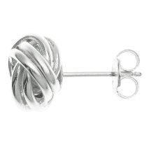 Sterling Silver True Love Knot Ball Stud Post Earring 10mm